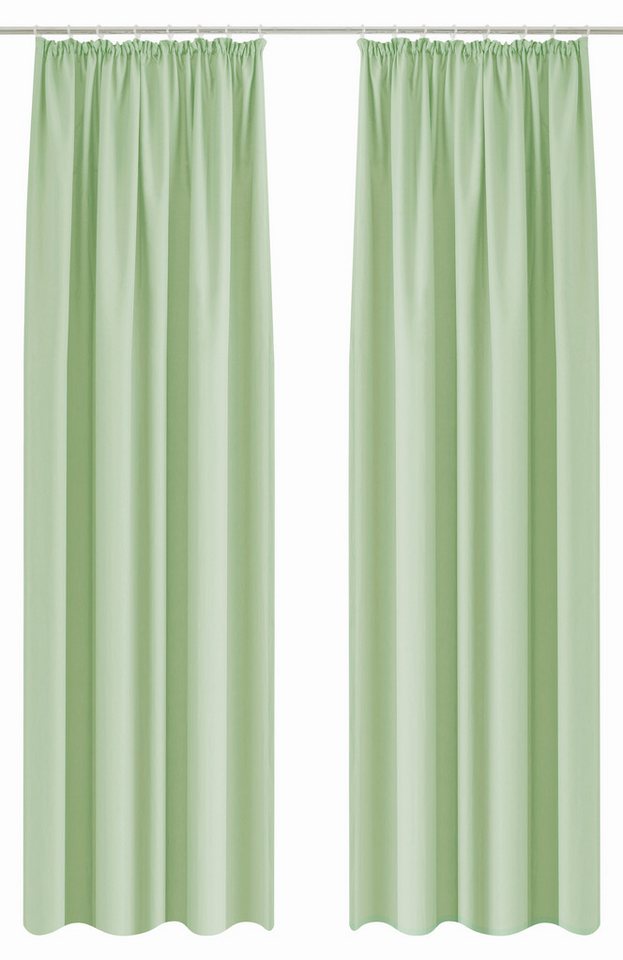 OTTO home Vorhang Raja, Gardinen mit Kräuselband, blickdicht, Wohnzimmer, Topseller! (2 St), Kräuselband, blickdicht, Polyester, 2er-Set, Bestseller, einfarbig, – Bild 3 von 5