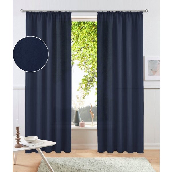 OTTO home Vorhang Raja, Gardinen mit Kräuselband, blickdicht, Wohnzimmer, Topseller! (2 St), Kräuselband, blickdicht, Polyester, 2er-Set, Bestseller, einfarbig,