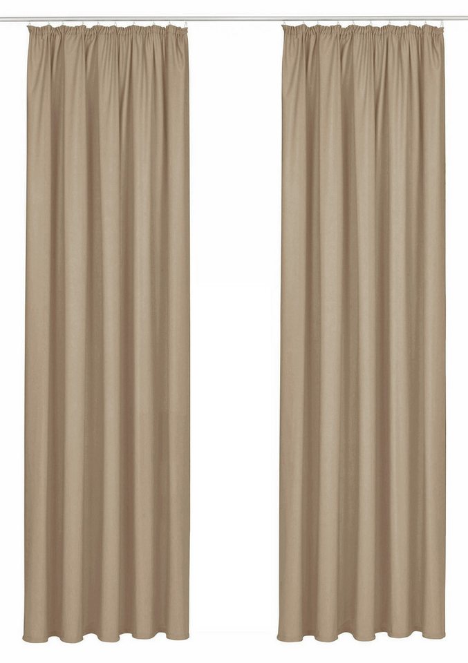 OTTO home Vorhang Raja, Gardinen mit Kräuselband, blickdicht, Wohnzimmer, Topseller! (2 St), Kräuselband, blickdicht, Polyester, 2er-Set, Bestseller, einfarbig, – Bild 2 von 5