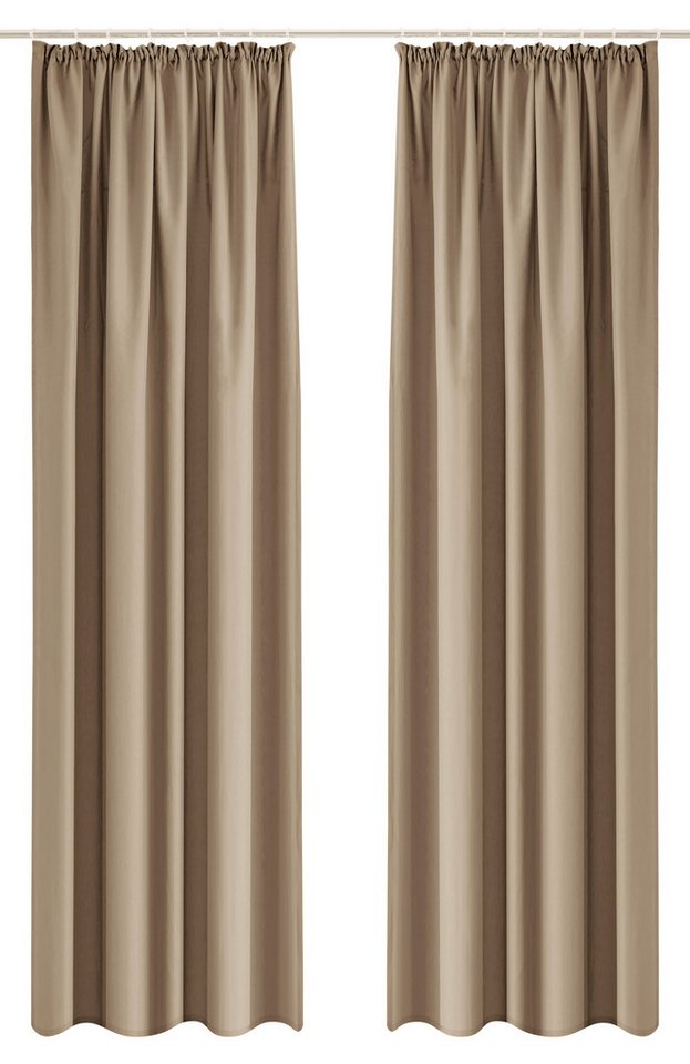 OTTO home Vorhang Raja, Gardinen mit Kräuselband, blickdicht, Wohnzimmer, Topseller! (2 St), Kräuselband, blickdicht, Polyester, 2er-Set, Bestseller, einfarbig, – Bild 3 von 5