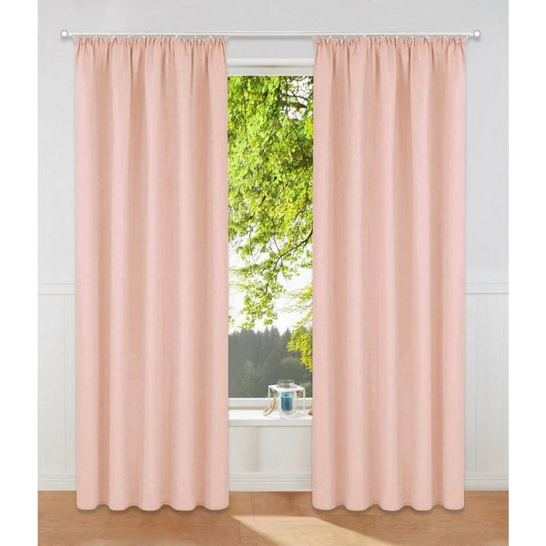 OTTO home Vorhang Raja, Gardinen mit Kräuselband, blickdicht, Wohnzimmer, Topseller! (2 St), Kräuselband, blickdicht, Polyester, 2er-Set, Bestseller, einfarbig,