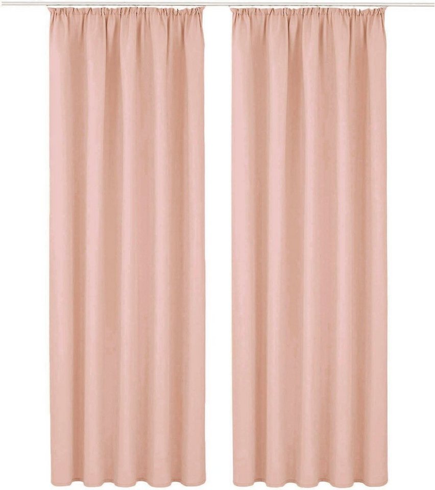 OTTO home Vorhang Raja, Gardinen mit Kräuselband, blickdicht, Wohnzimmer, Topseller! (2 St), Kräuselband, blickdicht, Polyester, 2er-Set, Bestseller, einfarbig, – Bild 2 von 5