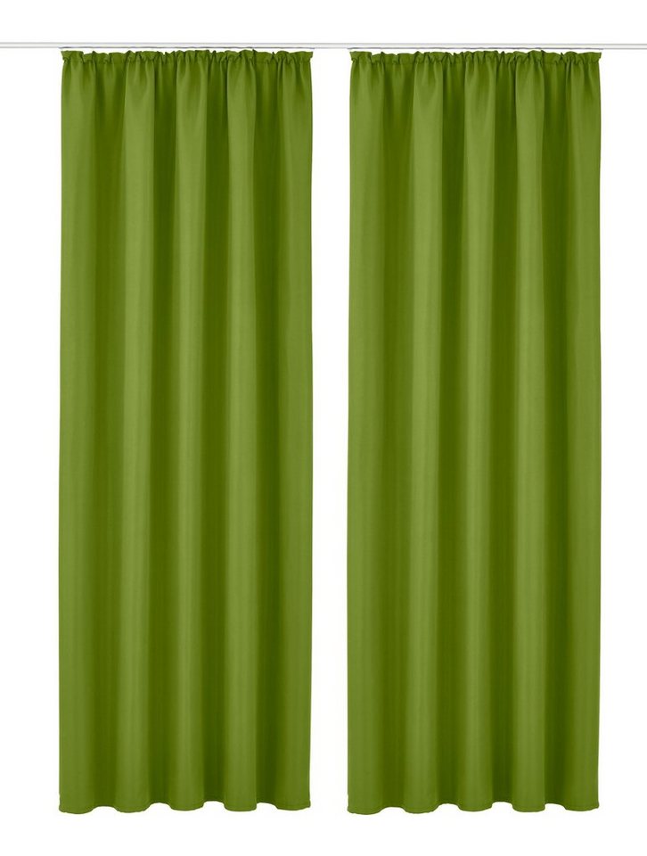 OTTO home Vorhang Raja, Gardinen mit Kräuselband, blickdicht, Wohnzimmer, Topseller! (2 St), Kräuselband, blickdicht, Polyester, 2er-Set, Bestseller, einfarbig, – Bild 2 von 5