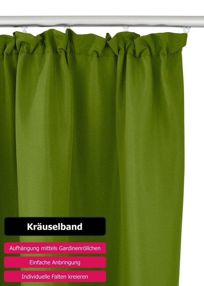 OTTO home Vorhang Raja, Gardinen mit Kräuselband, blickdicht, Wohnzimmer, Topseller! (2 St), Kräuselband, blickdicht, Polyester, 2er-Set, Bestseller, einfarbig, – Bild 4 von 5