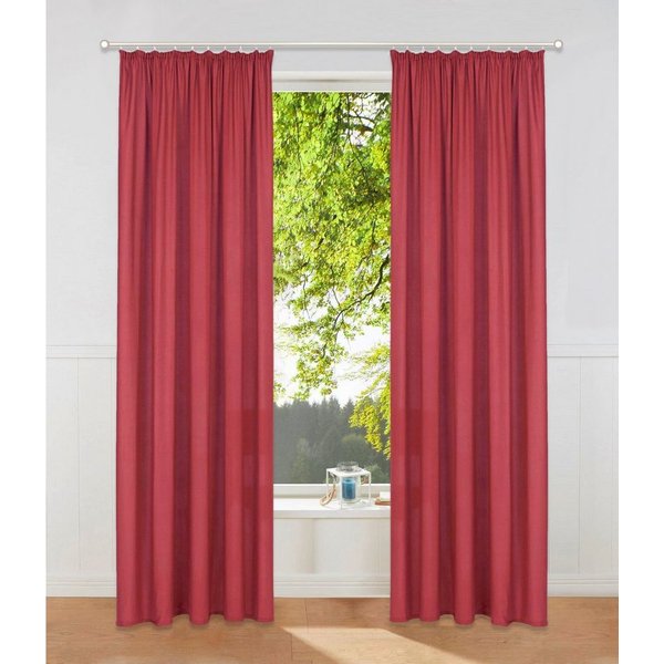 OTTO home Vorhang Raja, Gardinen mit Kräuselband, blickdicht, Wohnzimmer, Topseller! (2 St), Kräuselband, blickdicht, Polyester, 2er-Set, Bestseller, einfarbig,