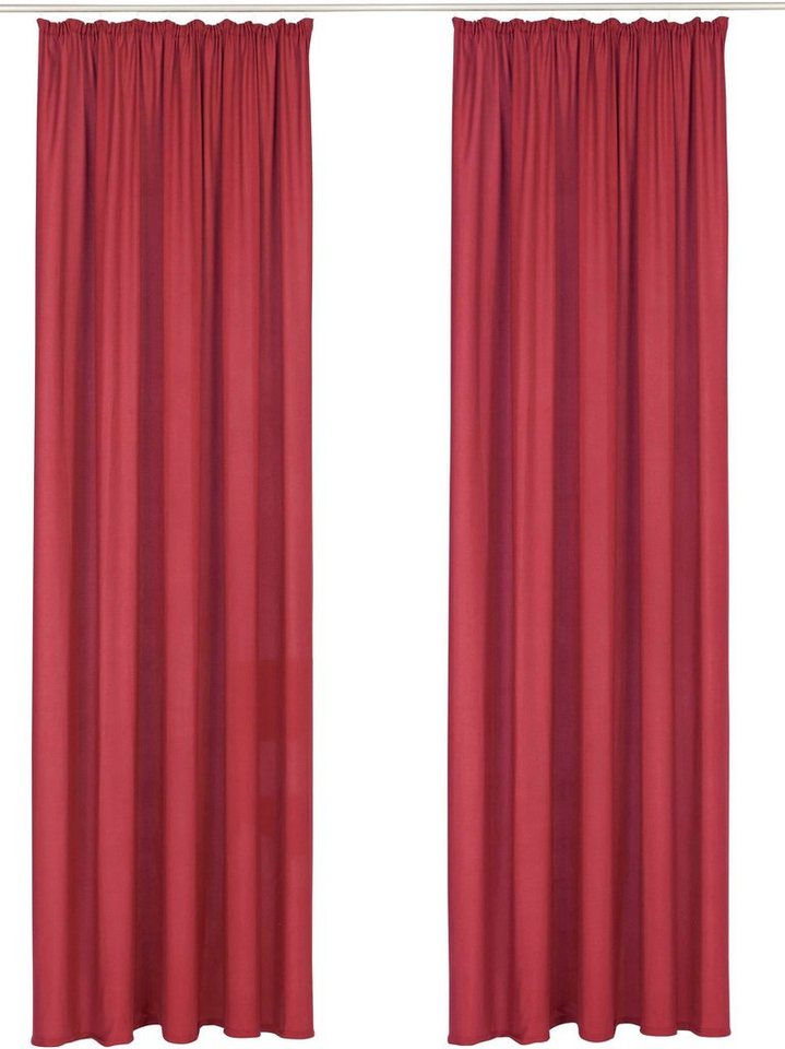 OTTO home Vorhang Raja, Gardinen mit Kräuselband, blickdicht, Wohnzimmer, Topseller! (2 St), Kräuselband, blickdicht, Polyester, 2er-Set, Bestseller, einfarbig, – Bild 2 von 5