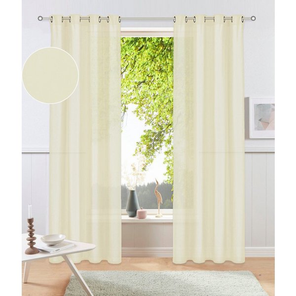 OTTO home Vorhang Raja mit Ösen, 2er Pack, blickdicht, Topseller! (2 St), Ösen, blickdicht, Polyester, einfarbig, Einfache Montage, Pflegeleicht, Ösen, 2 er Pac