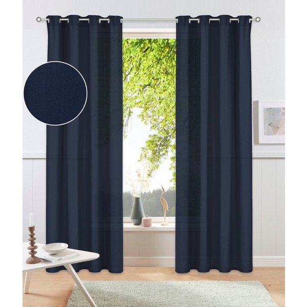 OTTO home Vorhang Raja mit Ösen, 2er Pack, blickdicht, Topseller! (2 St), Ösen, blickdicht, Polyester, einfarbig, Einfache Montage, Pflegeleicht, Ösen, 2 er Pac