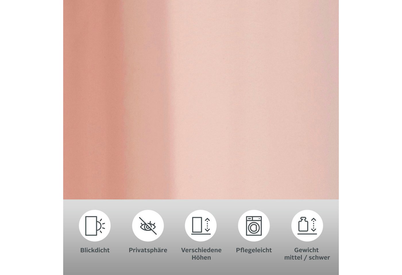 OTTO home Vorhang Raja mit Ösen, 2er Pack, blickdicht, Topseller! (2 St), Ösen, blickdicht, Polyester, einfarbig, Einfache Montage, Pflegeleicht, Ösen, 2 er Pac – Bild 3 von 5