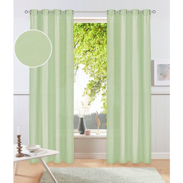 OTTO home Vorhang Raja mit Ösen, 2er Pack, blickdicht, Topseller! (2 St), Ösen, blickdicht, Polyester, einfarbig, Einfache Montage, Pflegeleicht, Ösen, 2 er Pac