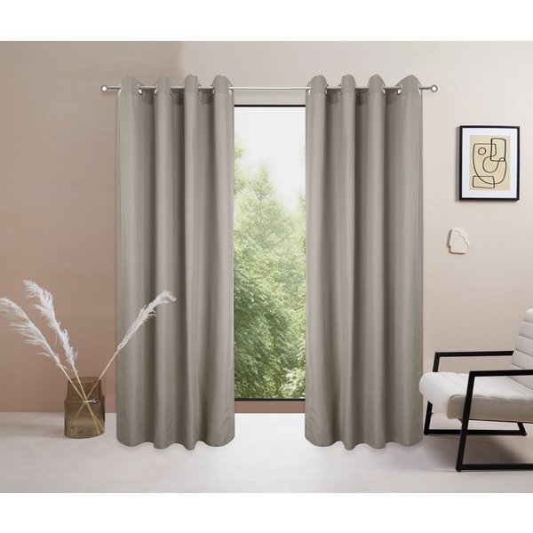 OTTO home Vorhang Raja mit Ösen, 2er Pack, blickdicht, Topseller! (2 St), Ösen, blickdicht, Polyester, einfarbig, Einfache Montage, Pflegeleicht, Ösen, 2 er Pac