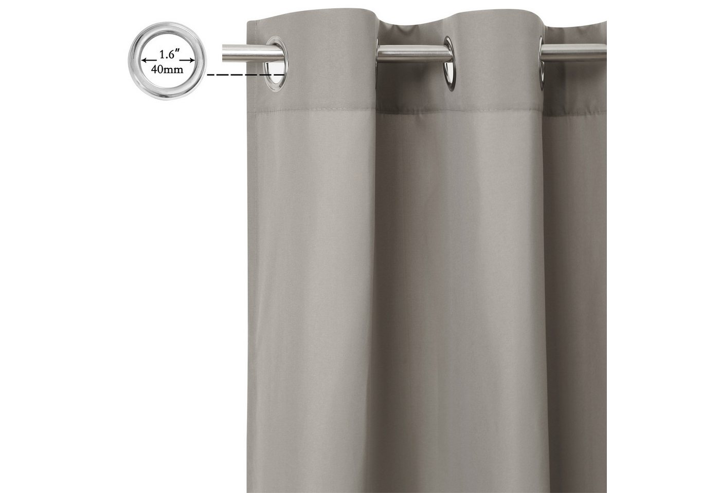 OTTO home Vorhang Raja mit Ösen, 2er Pack, blickdicht, Topseller! (2 St), Ösen, blickdicht, Polyester, einfarbig, Einfache Montage, Pflegeleicht, Ösen, 2 er Pac – Bild 3 von 5