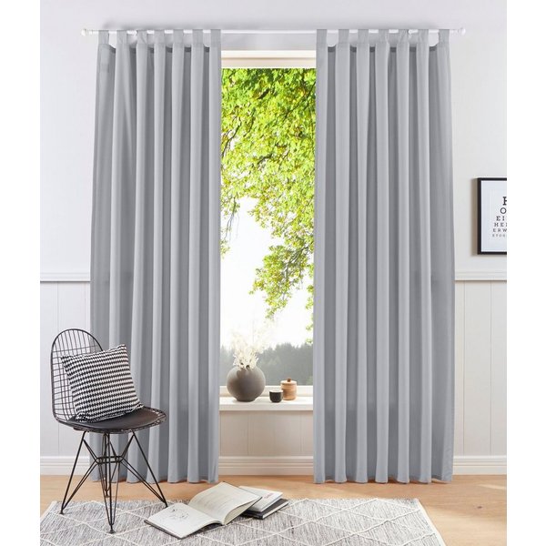 OTTO home Vorhang Raja mit Schlaufen, 2er Pack, blickdicht, Topseller (2 St), Schlaufen, blickdicht, Polyester, 2er-Set, Bestseller, einfarbig, modern, pflegele
