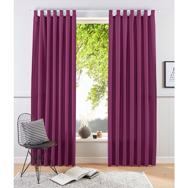 OTTO home Vorhang Raja mit Schlaufen, 2er Pack, blickdicht, Topseller (2 St), Schlaufen, blickdicht, Polyester, 2er-Set, Bestseller, einfarbig, modern, pflegele