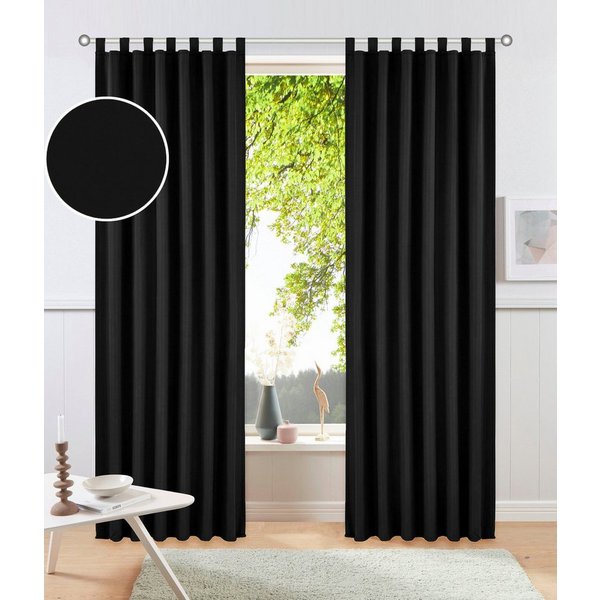 OTTO home Vorhang Raja mit Schlaufen, 2er Pack, blickdicht, Topseller (2 St), Schlaufen, blickdicht, Polyester, 2er-Set, Bestseller, einfarbig, modern, pflegele