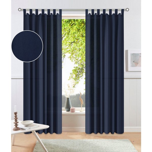 OTTO home Vorhang Raja mit Schlaufen, 2er Pack, blickdicht, Topseller (2 St), Schlaufen, blickdicht, Polyester, 2er-Set, Bestseller, einfarbig, modern, pflegele