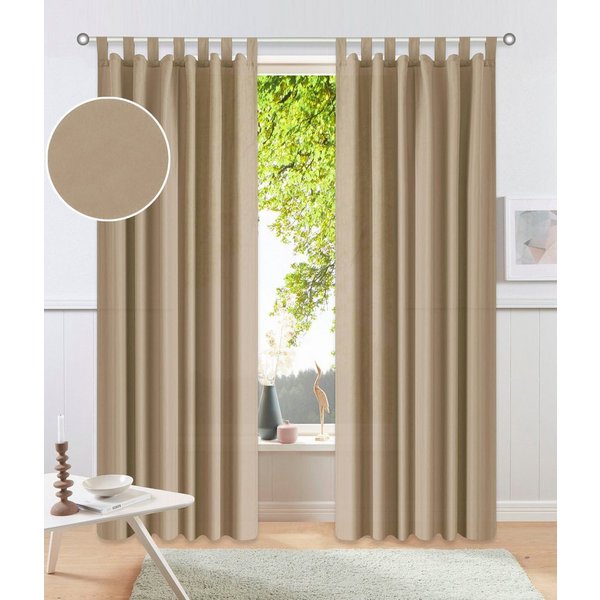 OTTO home Vorhang Raja mit Schlaufen, 2er Pack, blickdicht, Topseller (2 St), Schlaufen, blickdicht, Polyester, 2er-Set, Bestseller, einfarbig, modern, pflegele