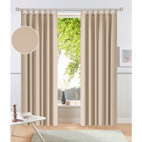 OTTO home Vorhang Raja mit Schlaufen, 2er Pack, blickdicht, Topseller (2 St), Schlaufen, blickdicht, Polyester, 2er-Set, Bestseller, einfarbig, modern, pflegele