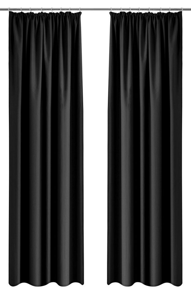 OTTO home Vorhang Raja, Gardinen mit Kräuselband, blickdicht, Wohnzimmer, Topseller! (2 St), Kräuselband, blickdicht, Polyester, 2er-Set, Bestseller, einfarbig, – Bild 2 von 5
