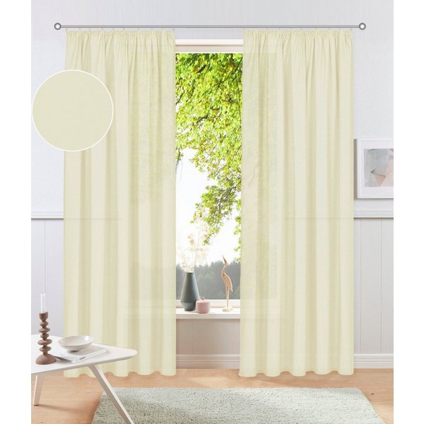 OTTO home Vorhang Raja, Gardinen mit Kräuselband, blickdicht, Wohnzimmer, Topseller! (2 St), Kräuselband, blickdicht, Polyester, 2er-Set, Bestseller, einfarbig,