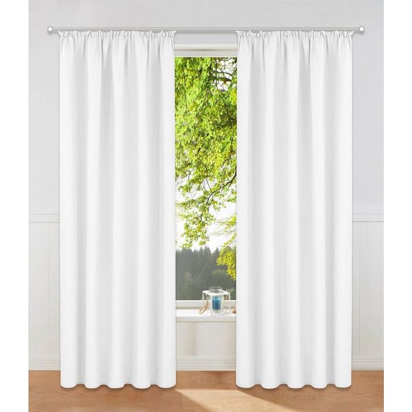 OTTO home Vorhang Raja, Gardinen mit Kräuselband, blickdicht, Wohnzimmer, Topseller! (2 St), Kräuselband, blickdicht, Polyester, 2er-Set, Bestseller, einfarbig,