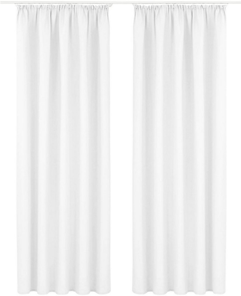 OTTO home Vorhang Raja, Gardinen mit Kräuselband, blickdicht, Wohnzimmer, Topseller! (2 St), Kräuselband, blickdicht, Polyester, 2er-Set, Bestseller, einfarbig, – Bild 2 von 5