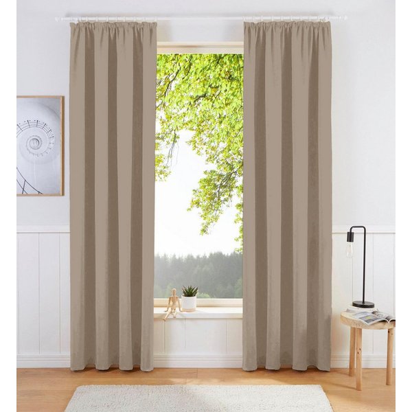 OTTO home Vorhang SOLA, Kräuselband, 1& 2er Pack, blickdicht/verdunkelnd, Topseller! (1 St), Kräuselband, verdunkelnd, Polyester, Breite:130 cm, 1 Schal, einfar