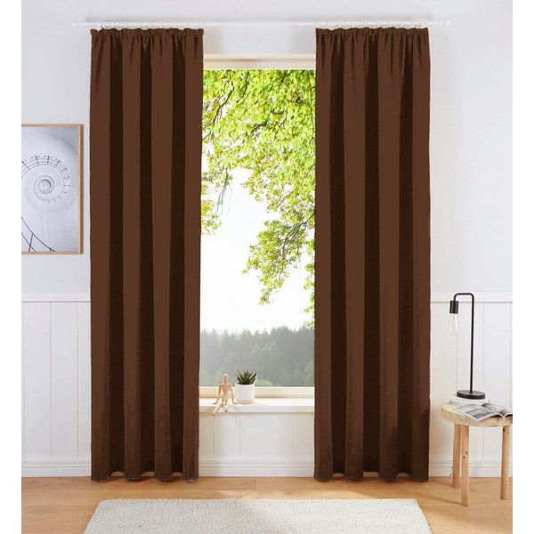 OTTO home Vorhang SOLA, Kräuselband, 1& 2er Pack, blickdicht/verdunkelnd, Topseller! (1 St), Kräuselband, verdunkelnd, Polyester, Breite:130 cm, 1 Schal, einfar