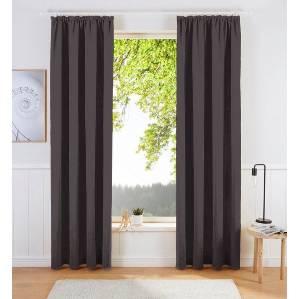 OTTO home Vorhang SOLA, Kräuselband, 1& 2er Pack, blickdicht/verdunkelnd, Topseller! (1 St), Kräuselband, verdunkelnd, Polyester, Breite:130 cm, 1 Schal, einfar