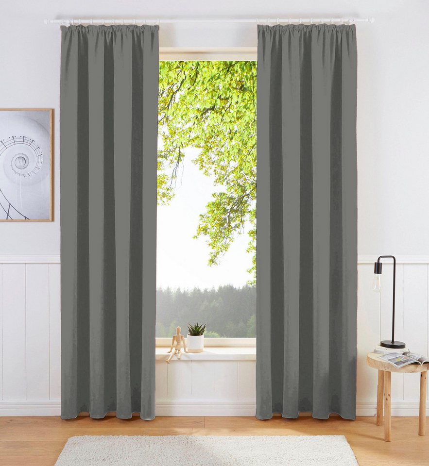 OTTO home Vorhang SOLA, Kräuselband, 1& 2er Pack, blickdicht/verdunkelnd, Topseller! (2 St), Kräuselband, verdunkelnd, Polyester, Breite:130 cm, 1 Schal, einfar – Bild 2 von 5