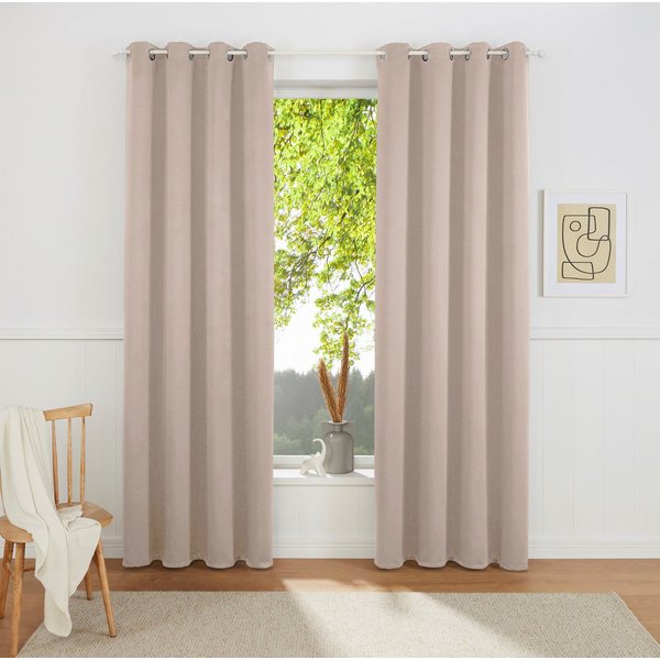 OTTO home Vorhang SOLA mit Ösen, 1er & 2 er Pack, blickdicht/verdunkelnd, Topseller! (2 St), Ösen, verdunkelnd, Polyester, blickdicht, Ösen-Aufhängung, wärmeabw