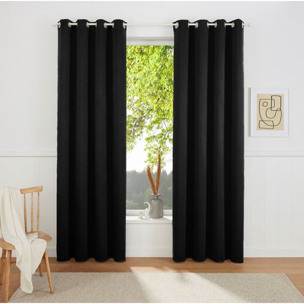 OTTO home Vorhang SOLA mit Ösen, 1er & 2 er Pack, blickdicht/verdunkelnd, Topseller! (1 St), Ösen, verdunkelnd, Polyester, blickdicht, Ösen-Aufhängung, wärmeabw