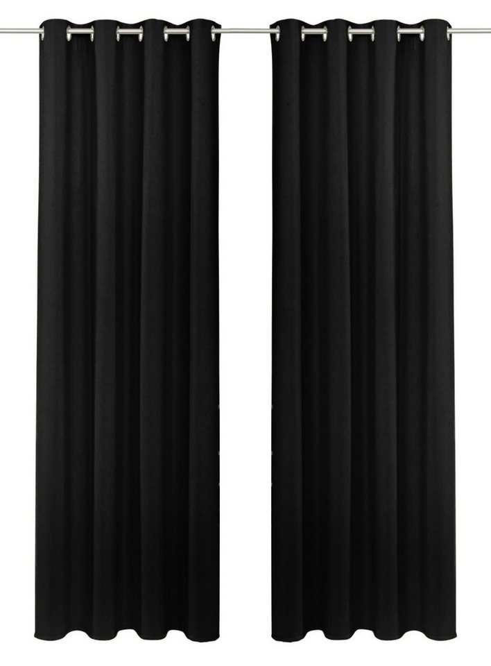 OTTO home Vorhang SOLA mit Ösen, 1er & 2 er Pack, blickdicht/verdunkelnd, Topseller! (1 St), Ösen, verdunkelnd, Polyester, blickdicht, Ösen-Aufhängung, wärmeabw – Bild 2 von 5
