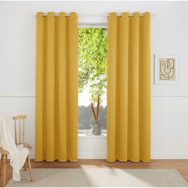 OTTO home Vorhang SOLA mit Ösen, 1er & 2 er Pack, blickdicht/verdunkelnd, Topseller! (1 St), Ösen, verdunkelnd, Polyester, blickdicht, Ösen-Aufhängung, wärmeabw