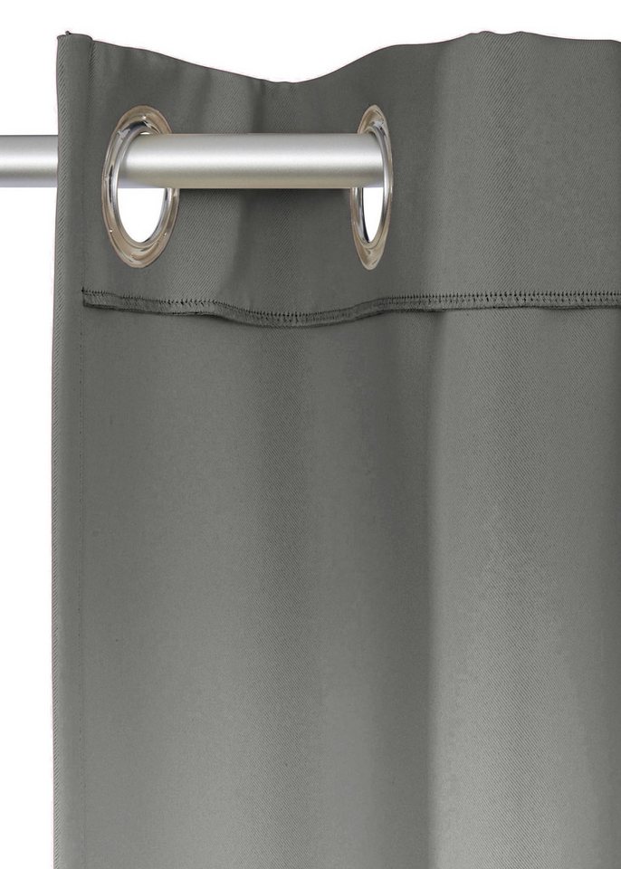 OTTO home Vorhang SOLA mit Ösen, 1er & 2 er Pack, blickdicht/verdunkelnd, Topseller! (2 St), Ösen, verdunkelnd, Polyester, blickdicht, Ösen-Aufhängung, wärmeabw – Bild 4 von 5