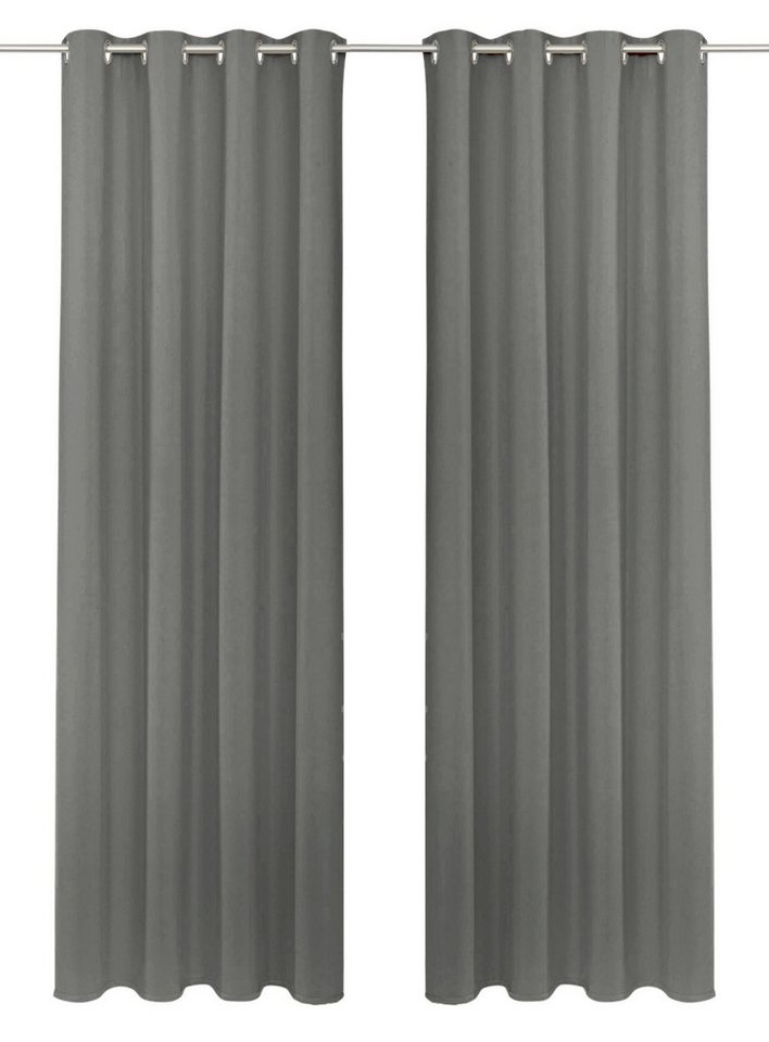 OTTO home Vorhang SOLA mit Ösen, 1er & 2 er Pack, blickdicht/verdunkelnd, Topseller! (1 St), Ösen, verdunkelnd, Polyester, blickdicht, Ösen-Aufhängung, wärmeabw – Bild 2 von 5