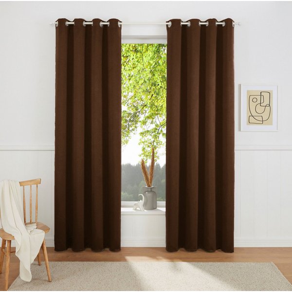 OTTO home Vorhang SOLA mit Ösen, 1er & 2 er Pack, blickdicht/verdunkelnd, Topseller! (1 St), Ösen, verdunkelnd, Polyester, blickdicht, Ösen-Aufhängung, wärmeabw