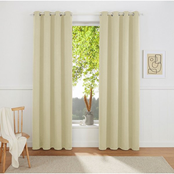 OTTO home Vorhang SOLA mit Ösen, 1er & 2 er Pack, blickdicht/verdunkelnd, Topseller! (1 St), Ösen, verdunkelnd, Polyester, blickdicht, Ösen-Aufhängung, wärmeabw