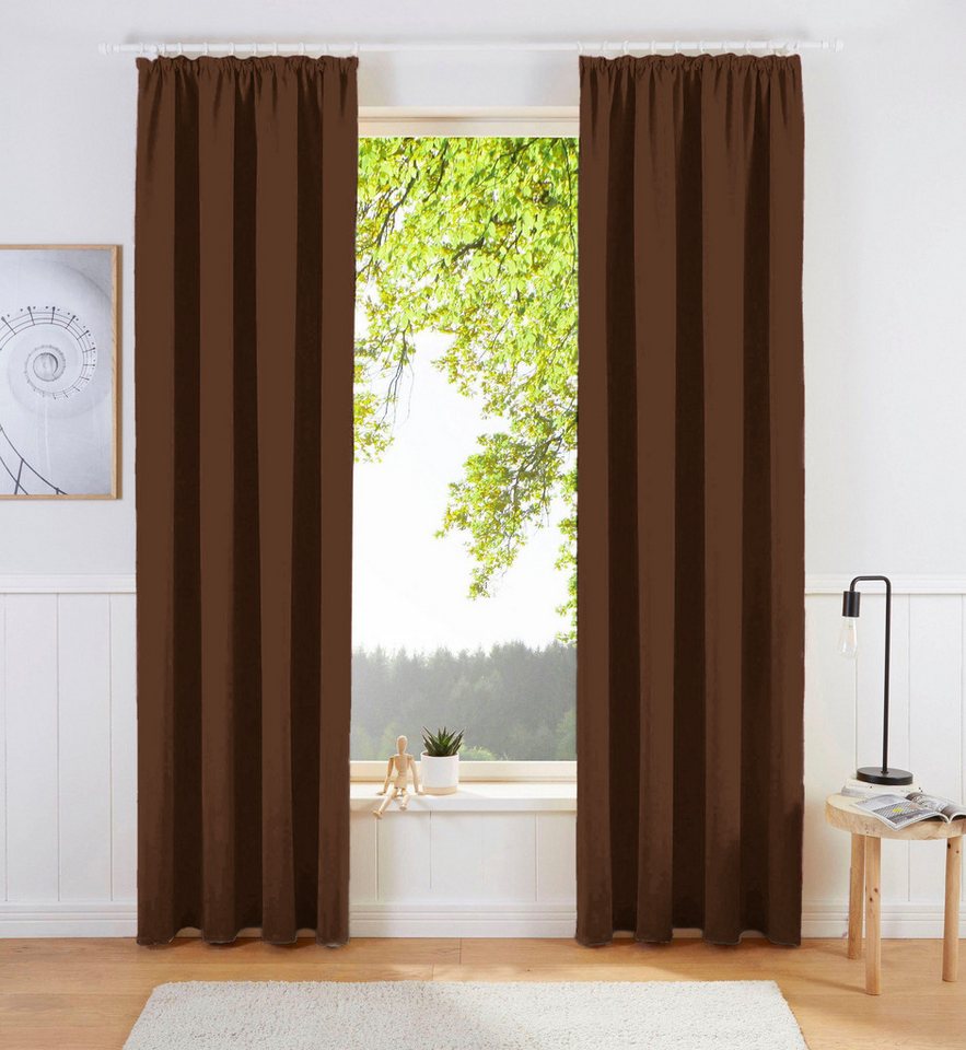 OTTO home Vorhang SOLA, Kräuselband, 1& 2er Pack, blickdicht/verdunkelnd, Topseller! (2 St), Kräuselband, verdunkelnd, Polyester, Breite:130 cm, 1 Schal, einfar – Bild 2 von 5