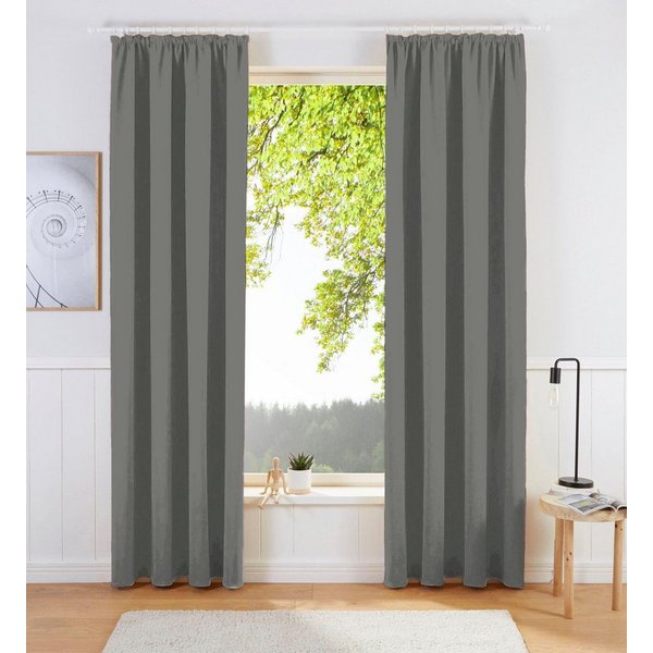 OTTO home Vorhang SOLA, Kräuselband, 1& 2er Pack, blickdicht/verdunkelnd, Topseller! (1 St), Kräuselband, verdunkelnd, Polyester, Breite:130 cm, 1 Schal, einfar