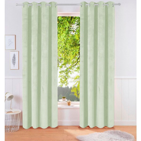 OTTO home Vorhang Velvet Uni, Ösen, blickdicht, 2er-Set, Samt (2 St), Ösen, blickdicht, Polyester, Blickdichter Samt, 2-er Set, edel, Gardine, multifunktional