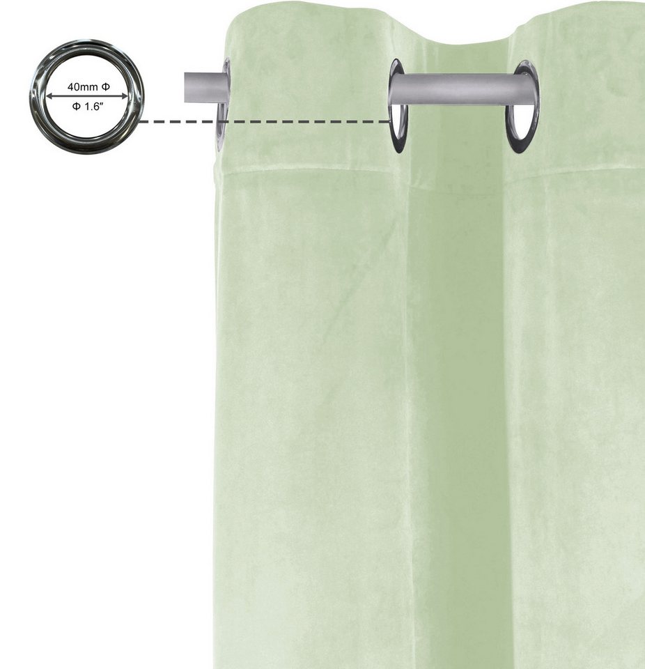 OTTO home Vorhang Velvet Uni, Ösen, blickdicht, 2er-Set, Samt (2 St), Ösen, blickdicht, Polyester, Blickdichter Samt, 2-er Set, edel, Gardine, multifunktional – Bild 3 von 5