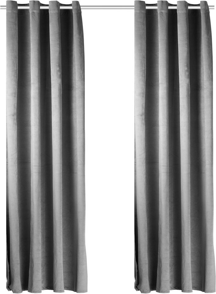 OTTO home Vorhang Velvet Uni, Ösen, blickdicht, 2er-Set, Samt (2 St), Ösen, blickdicht, Polyester, Blickdichter Samt, 2-er Set, edel, Gardine, multifunktional – Bild 2 von 5