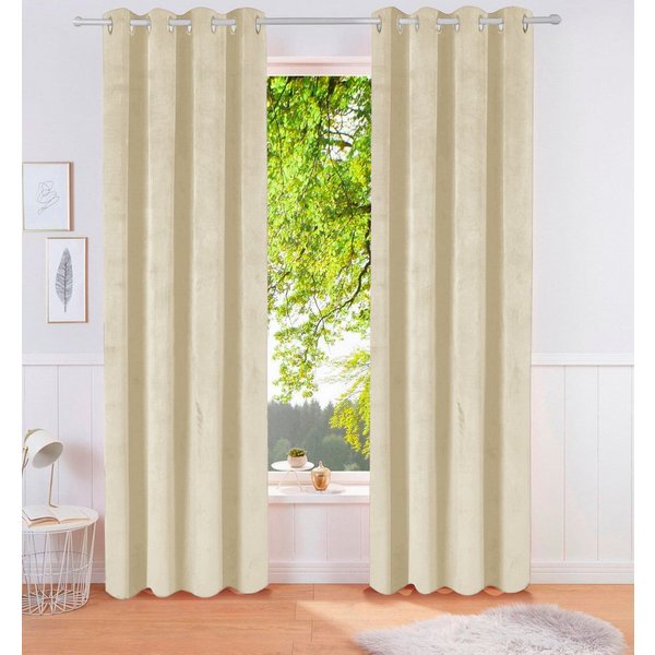 OTTO home Vorhang Velvet Uni, Ösen, blickdicht, 2er-Set, Samt (2 St), Ösen, blickdicht, Polyester, Blickdichter Samt, 2-er Set, edel, Gardine, multifunktional
