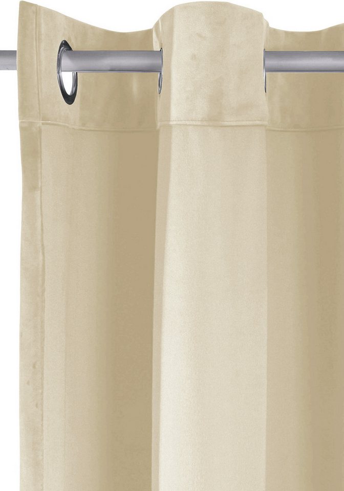 OTTO home Vorhang Velvet Uni, Ösen, blickdicht, 2er-Set, Samt (2 St), Ösen, blickdicht, Polyester, Blickdichter Samt, 2-er Set, edel, Gardine, multifunktional – Bild 4 von 5