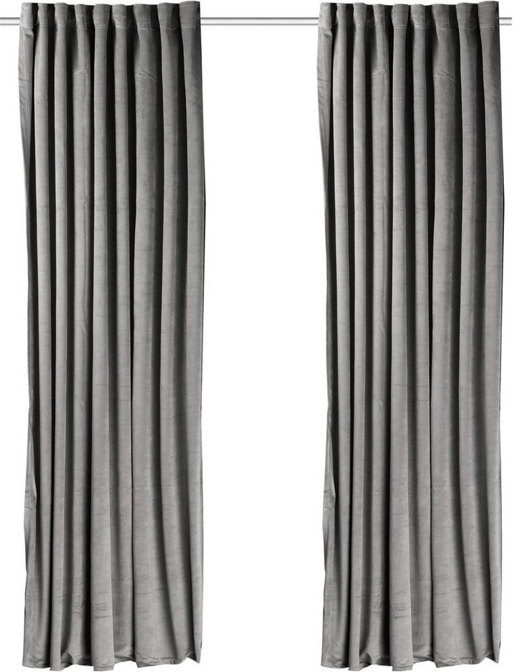 OTTO home Vorhang Velvet uni, 2er-Set, Blickdicht (2 St), Multifunktionsband, blickdicht, Blickdichter Samt, 2-er Set, edel, Gardine, multifunktional – Bild 2 von 5
