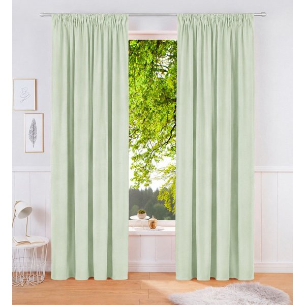 OTTO home Vorhang Velvet uni, 2er-Set, Blickdicht (2 St), Multifunktionsband, blickdicht, Blickdichter Samt, 2-er Set, edel, Gardine, multifunktional