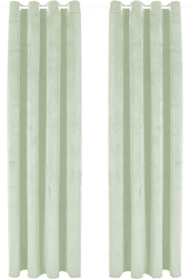 OTTO home Vorhang Velvet Uni, Ösen, blickdicht, 2er-Set, Samt (2 St), Ösen, blickdicht, Polyester, Blickdichter Samt, 2-er Set, edel, Gardine, multifunktional – Bild 2 von 5