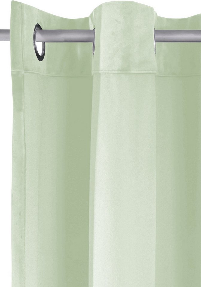OTTO home Vorhang Velvet Uni, Ösen, blickdicht, 2er-Set, Samt (2 St), Ösen, blickdicht, Polyester, Blickdichter Samt, 2-er Set, edel, Gardine, multifunktional – Bild 4 von 5