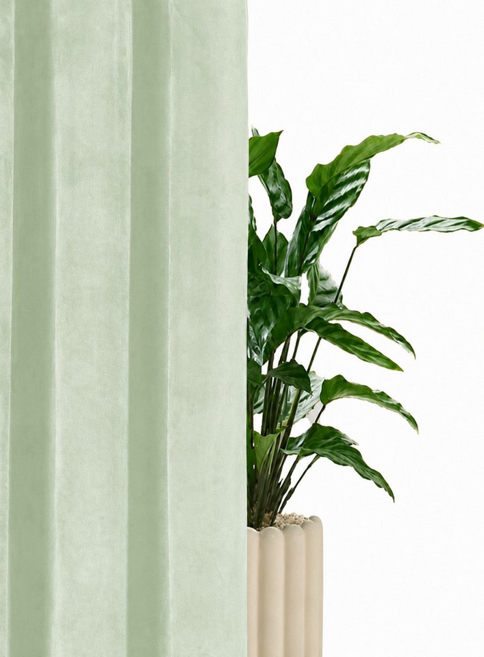 OTTO home Vorhang Velvet Uni, Ösen, blickdicht, 2er-Set, Samt (2 St), Ösen, blickdicht, Polyester, Blickdichter Samt, 2-er Set, edel, Gardine, multifunktional – Bild 5 von 5